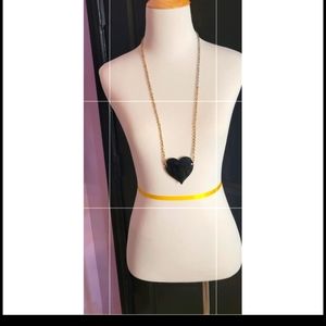 Two toned faux sliver & gold chain necklace with mirrored heart ❤️